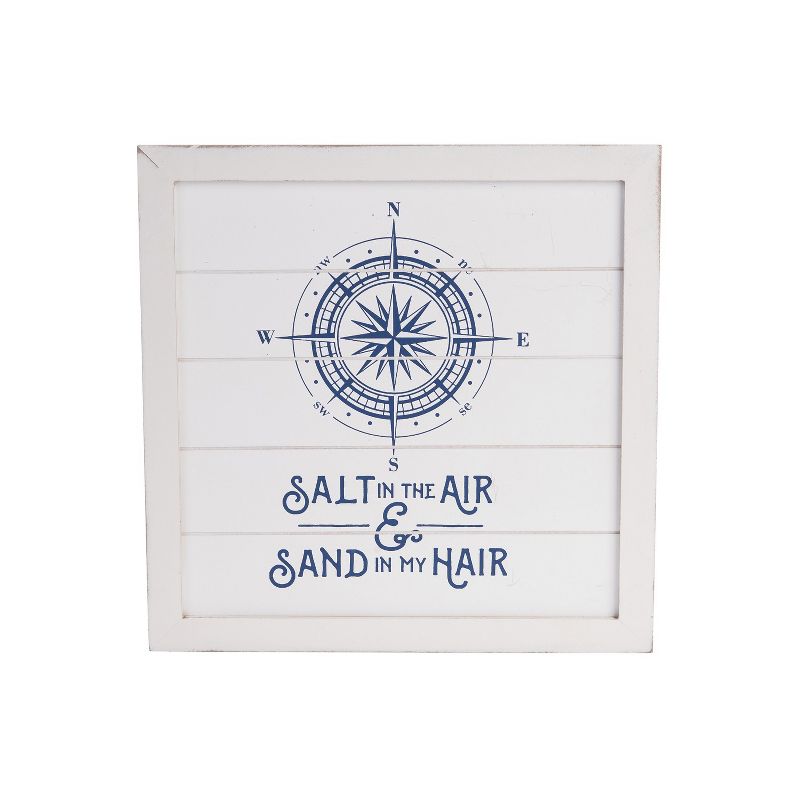 Beachcombers Salt Air Compass Rose Coastal Nautical Plaque Sign Wall Hanging Decor Decoration For The Beach 11.81 x 0.35 x 11.81 Inches., 1 of 3