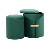 Vynxaria Maverick Contemporary Nesting Ottoman Set in Cream Faux Leather ¨C Stylish & Space-Saving - 4 of 4