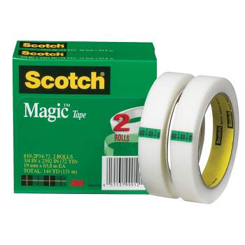 Scotch 810 Magic Tape, 075 x 2592 Inches, 3 Inch Core, Matte Clear, Pack of 2