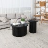 NicBex Set of 2 Modern Round Coffee Table with Vertical Striped Side,Accent End Table for Living Room,Bedroom - 3 of 4
