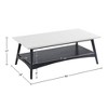 CAVINAS 48" Rectangle Coffee Table,Wooden Tea Table with Lower Shelf,Off-White Desktop,Solid Wood Frame,Two-Tone Center Table for Living Room - 3 of 4