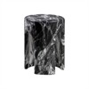 TOV Furniture Marisol 14" Round Marble Side Table in Black Finish - 3 of 4