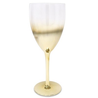 Classic Touch Set of Water Glasses with Gold Ombre Design, 14 oz