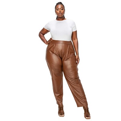 L I V D Women's Vegan Leather Pocket Pants