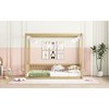 Kumasinova Twin Size Canopy Floor Bed with Fence,Montessori Bed for Girls&Boys,Natural Pine Wood Kids Floor Bed,Formaldehyde-free,200lbs Max - 2 of 4