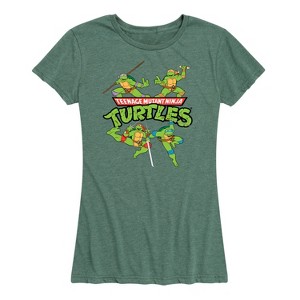 Women's - Teenage Mutant Ninja Turtles - Donnie, Mikey, Raph, and Leo Logo Short Sleeve Graphic T-Shirt - 1 of 4