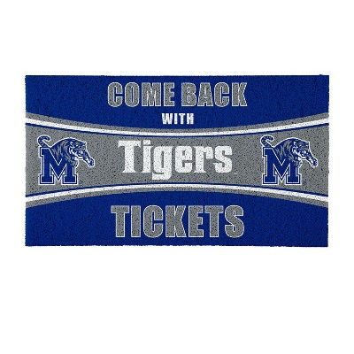 Evergreen Come Back with Tickets University of Memphis 28" x 16" Woven PVC Indoor Outdoor Doormat