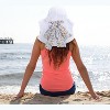 Tirrinia Floral Scarf Wide Brim Women's Sun Hat, with Neck Flap Foldable UV Protection Cap for Garden Beach Hiking, White - 2 of 4