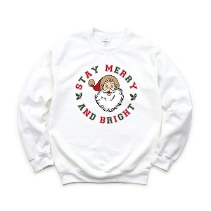 Simply Sage Market Women's Graphic Sweatshirt Stay Merry and Bright Circle - 1 of 2