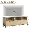 Whizmax TV Stand, Entainment Center with Storage Cabinets for 75 in TV, Rattan TV Console with Adjustable Shelf, Mid Century Modern TV Stand,Natural - 3 of 4