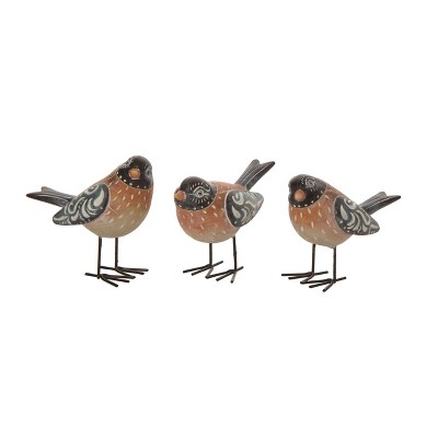 Transpac Resin Exotic Detail Bird Set of 3 Spring Home Decorations