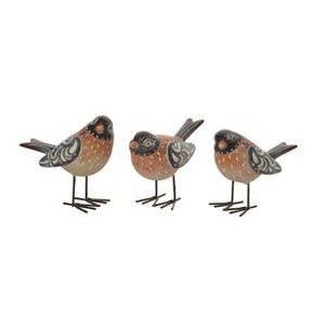 Transpac Resin Exotic Detail Bird Set of 3 Spring Home Decorations - 1 of 1