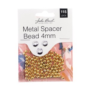 John Bead Must Have Findings Metal Gold 4mm Spacer Beads for Jewelry Making Findings, 115 Pieces - 1 of 3