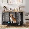 48'' Heavy Duty Dog Crate Furniture with Wheels, Flip Top Dog Kennel End Table with Removable Tray - 2 of 4