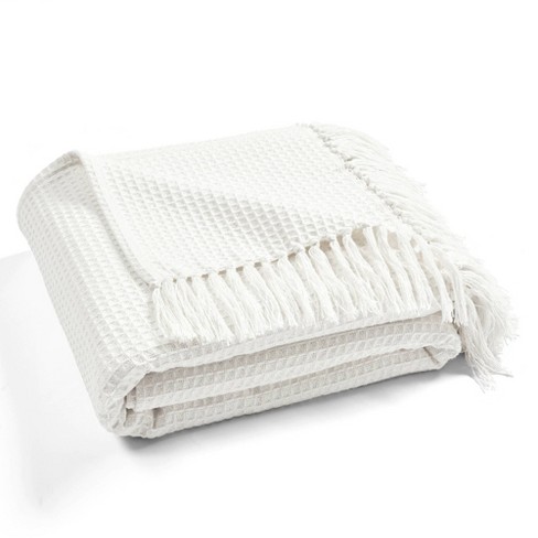  Cotton Waffle Knit Throw Blanket for Couch - 100% Organic Cotton  Cream Color Throw Blanket for Bed - Lightweight, Soft, Luxurious, and  Premium Quality Waffle Weave Throw Blanket - 50x60 (Ivory) 
