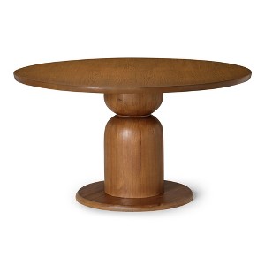 Maven Lane Mila Contemporary Round Wooden Dining Table in Refined Brown Finish - 1 of 4