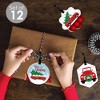Big Dot of Happiness Merry Little Christmas Tree - Assorted Hanging Red Truck and Car Christmas Party Favor Tags - Gift Tag Toppers - 12 Ct - 2 of 4