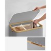 SONGMICS Laundry Hamper with Lid 3-Section Large Laundry Basket Removable Mesh Liner Bamboo Handles Collapsible - 4 of 4