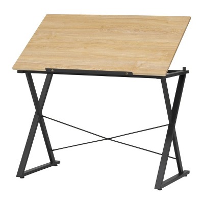 Axiom Drawing Table Graphite Black/Ashwood - Studio Designs