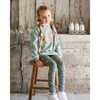 Deux par Deux Girl Leggings Green with Flower Print - 2 of 4
