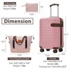 Coolife Luggage Sets 3 Piece Carry on Luggage 22x14x9 Airline Approved, Lightweight Hardshell ABS Suitcases with Wheels, 20 inch - 2 of 4