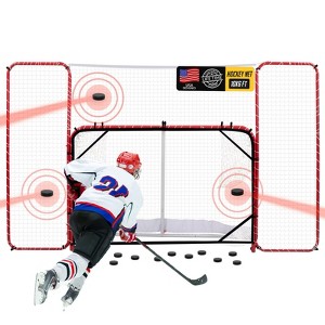 Zealfeel Hockey Net with Backstop 10x6FT, Pro Goal Set with Targets, Heavy-Duty Steel Frame - 1 of 4