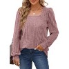 Coolmee Long Sleeve Shirts for Women Tunic Tops Casual Square Neck Fall Tops Lightweight Sweaters - 2 of 4
