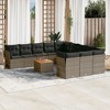 vidaXL Patio Sofa Set with Cushions Outdoor Furniture 12 Piece Poly Rattan - Gray - 2 of 4
