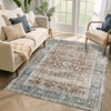 Washable Vintage Floral Living Room Rugs, Distressed Print Non Slip Bedroom Carpet, Retro Accent Dining Room Kitchen Rugs - 2 of 4