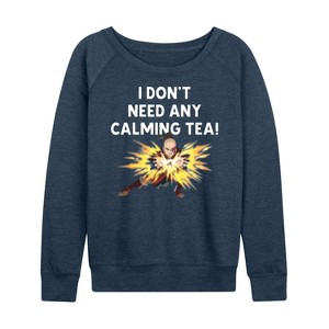 Women's - Avatar: The Last Airbender - Zuko Calming Tea Lightweight French Terry Wide Neck Long Sleeve Shirt - 1 of 4