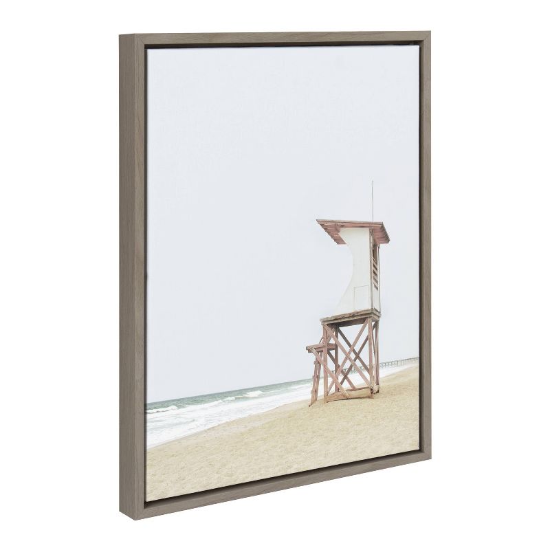 Sylvie Wood Ocean Beach Lifeguard Tower Framed Wall Canvas - Kate & Laurel All Things Decor, 2 of 6