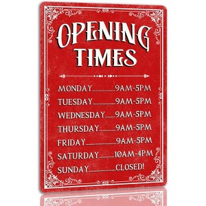 Lomsoe Opening Times Tin Sign Funny Christmas Metal Signs Retro Santa Sign Christmas Wall Art Decor For Home Cafe Shop 8x12 Inch - 1 of 1