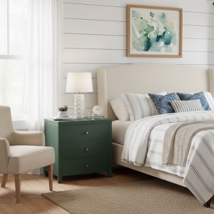 PAGED Wooden Nightstand with 2 Drawers and Open Shelf, Modern Side Table, Bedside Storage Cabinet for Bedroom, Living Room - 1 of 4