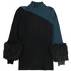 Alfani Womens Colorblocked Faux-Fur Cuffs Pullover Sweater - 2 of 3