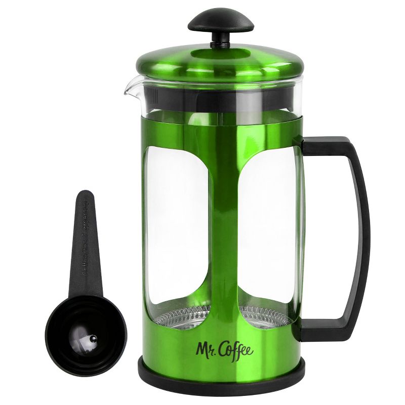 Mr. Coffee 30oz Glass and Stainless Steel French Coffee Press, 1 of 9