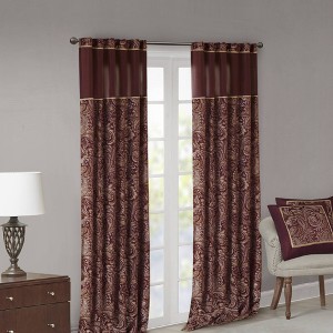 Gracie Mills Thornton Jacquard Curtain Panel Pair - 1 of 4