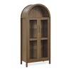 NEWLAYOUT Arched Storage Cabinet with Lamp, Modern Retro Wooden Storage Cabinet with Adjustable Glass - 4 of 4