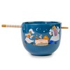 Silver Buffalo Disney Lady And The Tramp Serenade 20-Ounce Ceramic Ramen Bowl and Chopstick Set - 2 of 4
