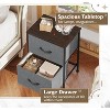 2 Drawer Nightstand for Bedroom, Small Bedside Furniture, Night Stand, End Table with Fabric Bins for Bedroom, Closet, Entryway - 4 of 4