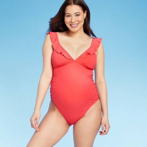 Flounce Sleeve One Piece Maternity Swimsuit Isabel Maternity By