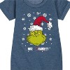 - Dr. Seuss - The Grinch Naughty Or Nice Graphic Short Sleeve Fleece Dress - 2 of 4