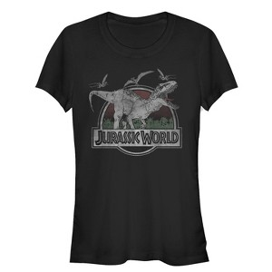 Juniors Womens Jurassic World T. Rex and Pterodactyls T-Shirt - 1 of 3