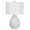 Uttermost Loop White Glaze Ceramic Table Lamp – 25"H Handcrafted with Rolled Edge Shade & Brushed Nickel Accents - 4 of 4