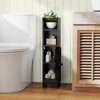 Tangkula Bathroom Storage Cabinet Small Corner Floor Cabinet with Door and Adjustable Shelves Toilet Paper Holder Stand - 2 of 4
