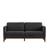 Clyde Linen Upholstered Sofa Charcoal Gray - Inspire Q: Mid-Century Design, Walnut Wood Finish, Seats 3 - 4 of 4