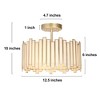 LNC Hemaaolay 3-Lights 12.5-in Drum Matte Gold and White Glass LED Semi-flush Mount Lights - 3 of 4