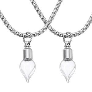 Unique Bargains Small Wish Bottles Birthday Gifts Glass Container Vial Necklace - 1 of 4