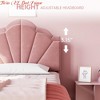 Velvet Upholstered Platform Bed Frame for Kids, Twin Size/Twin XL/ with Adjustable Headboard, Wood Slat Support - 2 of 4