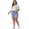 Agnes Orinda Women's Plus Size Summer Floral V Neck Ruffle Puff Short Sleeve Casual Blouse - 3 of 4