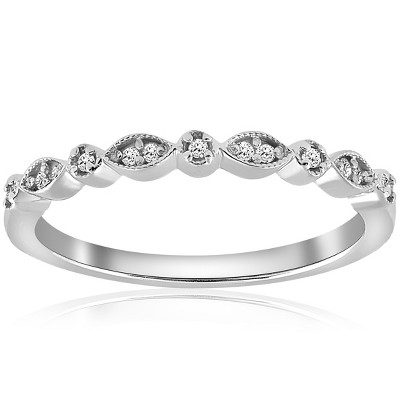 Pompeii3 1/6cttw Diamond Wedding Ring Guard Engagement Anniversary Band 14k White Gold